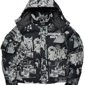 Rockstar Dist. Black and Gray Puffer Jacket